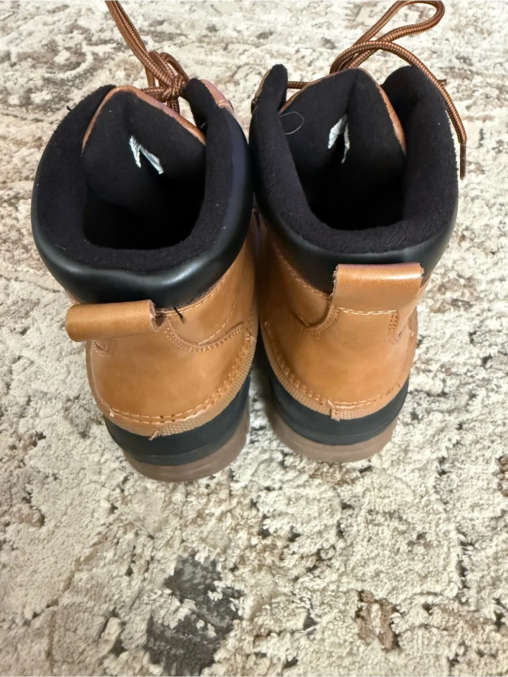 George Men's Tan and Black Waterproof Lace-Up Boots